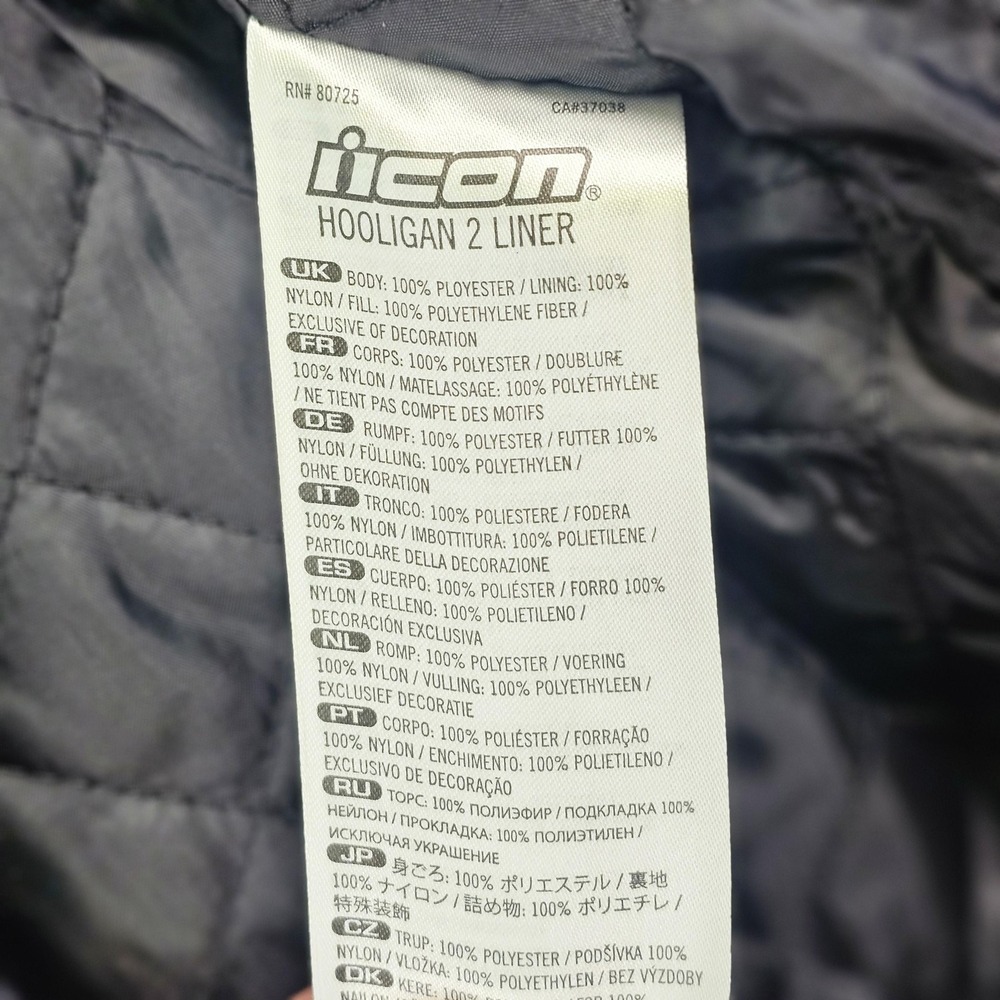 Icon Jacket Mens 3XL Black Hooligan 2 Stealth Motorcycle Textile Padded Armor - Picture 9 of 16